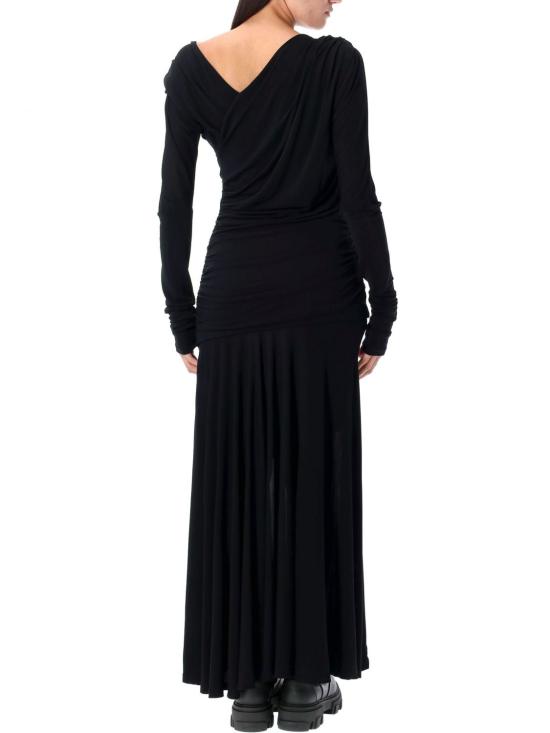 25FW 가니 롱 원피스 T4213 099 Black - GANNI