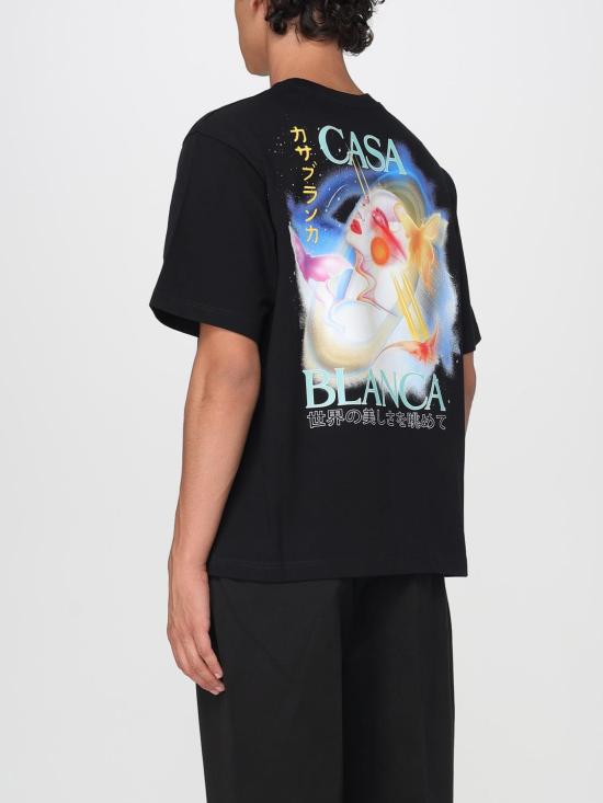 25FW 카사블랑카 반팔 티셔츠 MPF25JTS044 05 Black - CASABLANCA