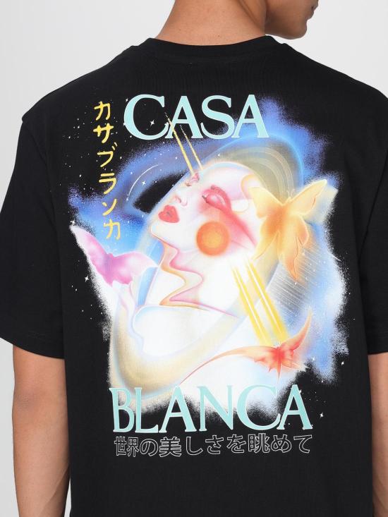 25FW 카사블랑카 반팔 티셔츠 MPF25JTS044 05 Black - CASABLANCA