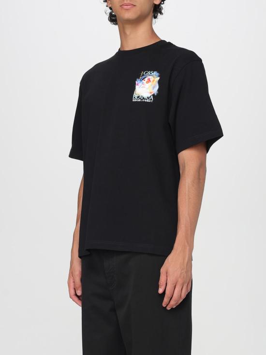 25FW 카사블랑카 반팔 티셔츠 MPF25JTS044 05 Black - CASABLANCA