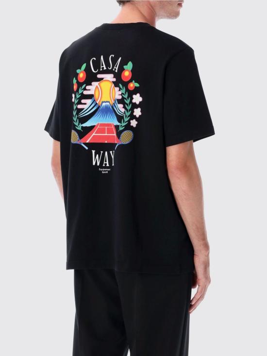 25FW 카사블랑카 반팔 티셔츠 MPF25JTS001 09 Black - CASABLANCA