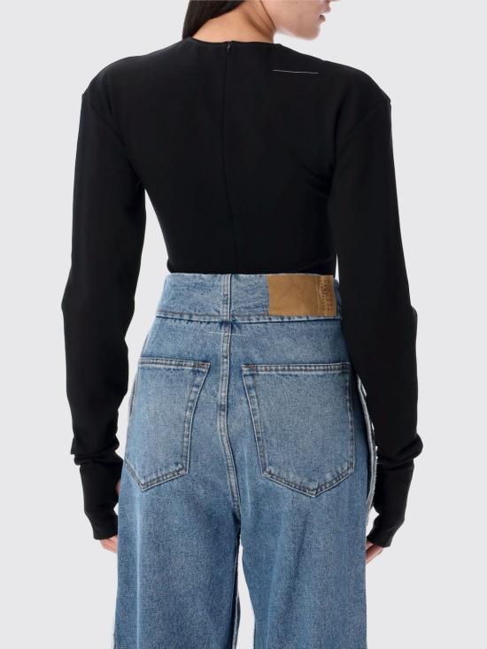 25FW MM6 메종마르지엘라 긴팔 티셔츠 S62NA0083M20151 900 Black - MM6 MAISON MARGIELA