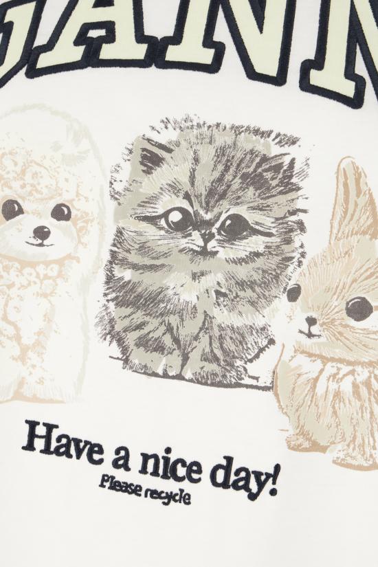 25FW 가니 반팔 티셔츠 T42373575 151 BRIGHT WHITE - GANNI