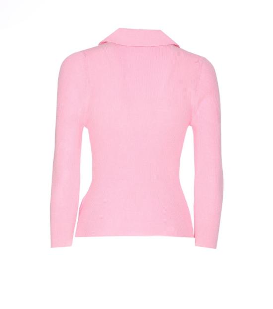 25FW 비비안웨스트우드 MARINA 마리나 오브 자수 폴로 스웨터 18030040Y001VG401 PINK - VIVIENNE WESTWOOD