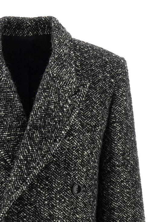 25FW 이자벨마랑 헤링본 더블 브레스티드 코트  MA0468FAC4D01IBKEC GREY - ISABEL MARANT