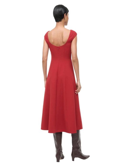  스타우드 롱 원피스 샬롯 드레스 루즈 - STAUD