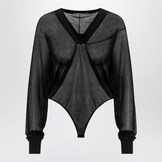 25SS 알라이아 바디수트 티셔츠 AA9B0371K053ASI Q ALAIA 995 Black