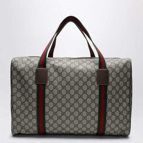  구찌 라지 더플백 스퀘어 웹 소프트 GG 수프림 758664FACK7 P GUC 9768 Beige - GUCCI