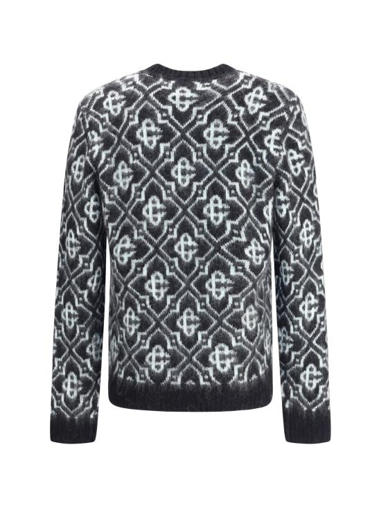 25FW 카사블랑카 스웨터 MPF25KW100402 MONOGRAM BLACK - CASABLANCA