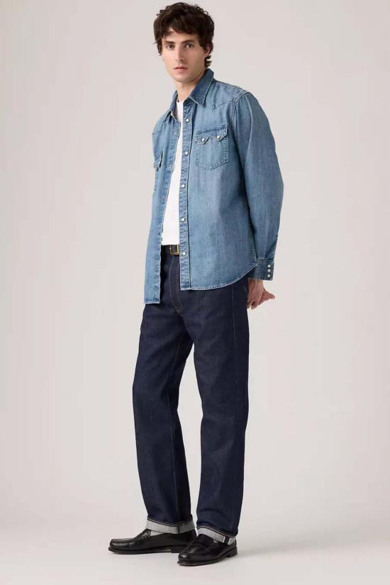  리바이스 데님 팬츠 501 오리지널 진 허드슨 셀비지 리지드