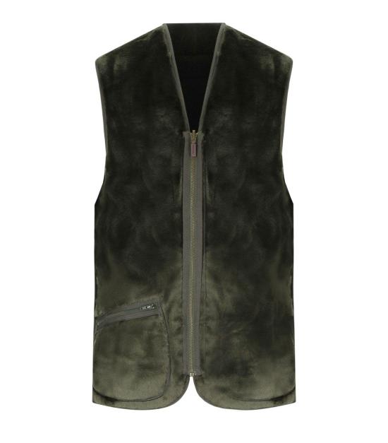 25FW 바버 웜 파일 웨이스트코트 집 인 라이너 MLI0004 SG71 36 Green