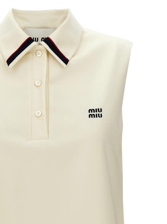 25SS 미우미우 숏 원피스 MF5648SOOO16DJF0018 White - MIU MIU