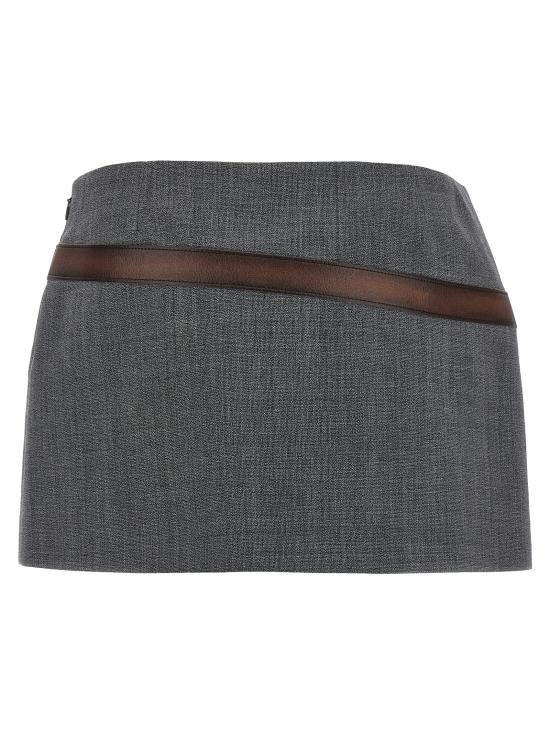 25FW 프라다 숏 스커트 P151WGSOOO16NOF0480 Gray - PRADA