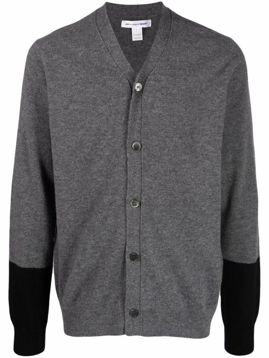 25FW 꼼데가르송 파인 니트 버튼업 가디건 FZ N109 3 TOP GREY BLACK