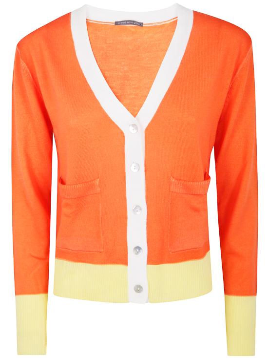 25FW 인베드위드유 스웨터 VB12U 018 WHITE ORANGE YELLOW