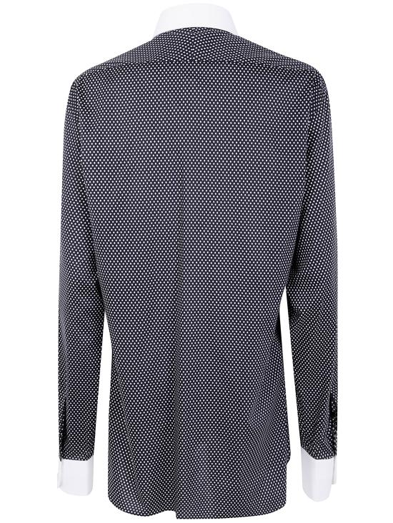 25FW 톰포드 다이아몬드 프린트 클래식 핏 버튼업 셔츠 HLVA03 C0008 NWA BLACK WHITE - TOMFORD