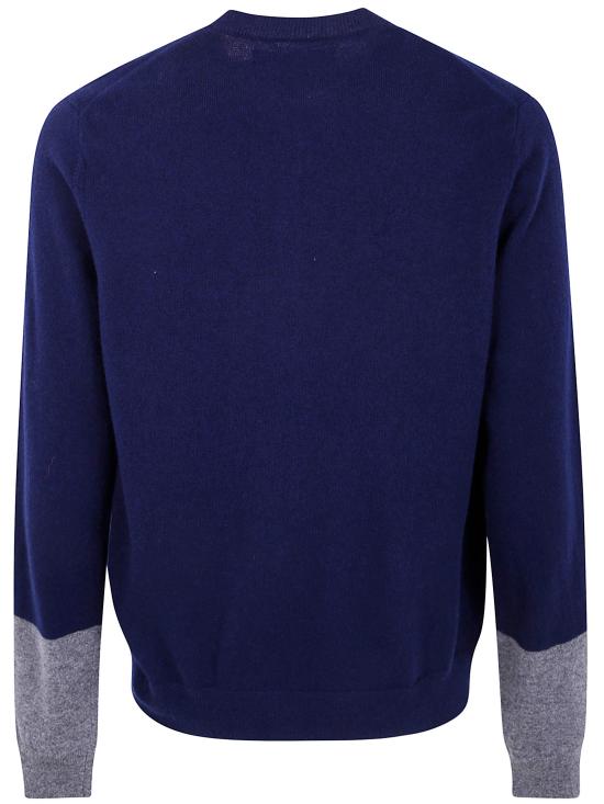 25FW 꼼데가르송 파인 니트 버튼업 가디건 FZ N110 2 NAVY TOP GREY - COMME DES GARCONS