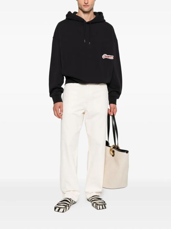 25FW 자크뮈스 후드 티셔츠 25HHOM00415AJ00126 3GH VARSITY PATCH NAVY - JACQUEMUS