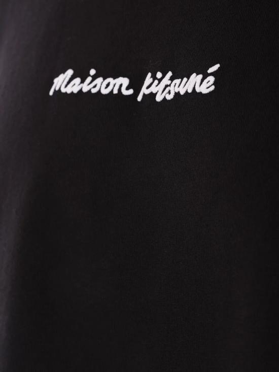 25FW 메종키츠네 자수 오버사이즈 티셔츠 OM00122KJ0119 P199 BLACK - MAISON KITSUNE
