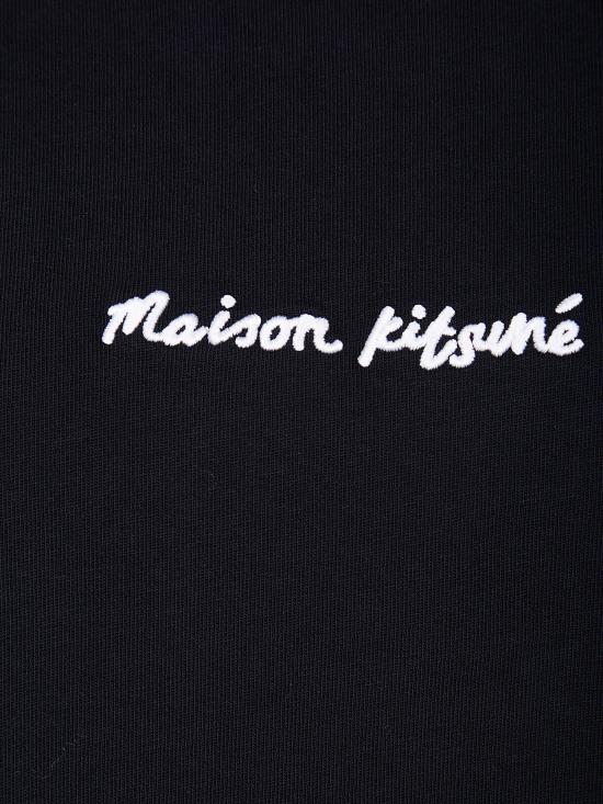 25FW 메종키츠네 자수 오버사이즈 티셔츠 OM00122KJ0119 P199 BLACK - MAISON KITSUNE