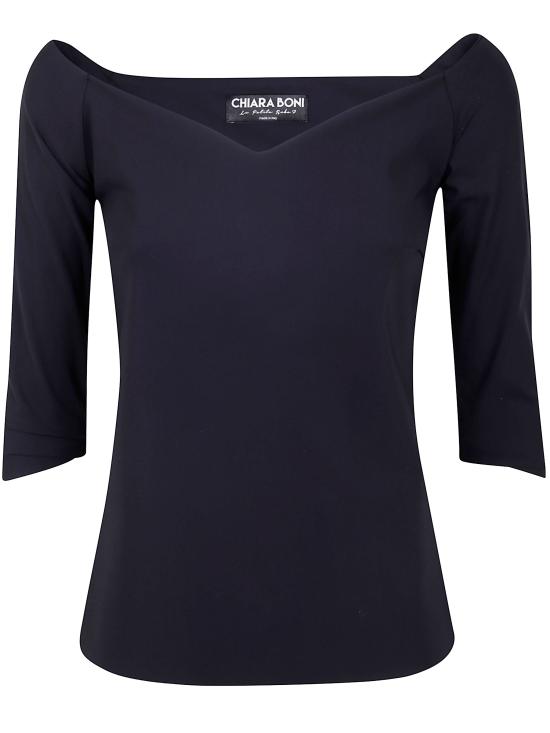 25FW 키아라보니 반팔 티셔츠 TOSAFF BS 37 BLACK - CHIARA BONI