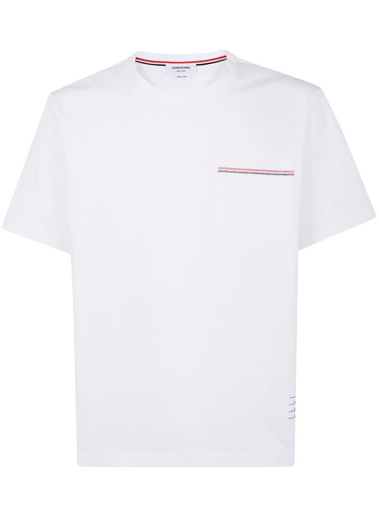 25FW 톰브라운 반팔 티셔츠 MJS295E J0235 100 WHITE - THOM BROWNE