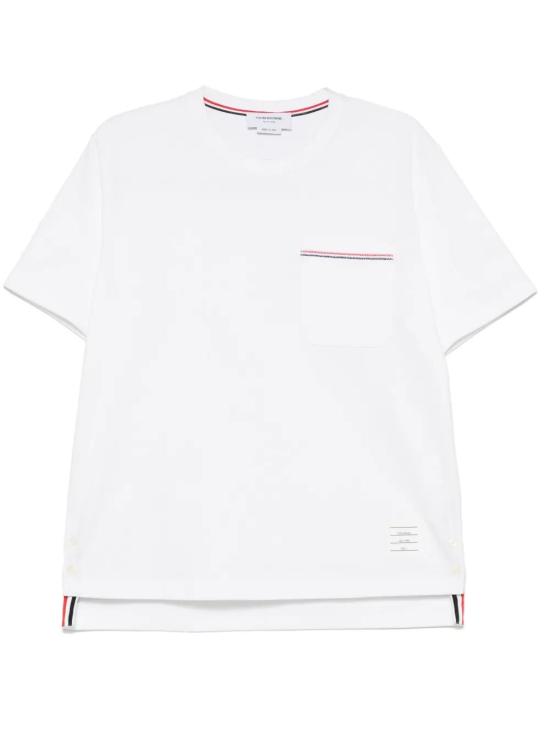 25FW 톰브라운 반팔 티셔츠 MJS295E J0235 100 WHITE
