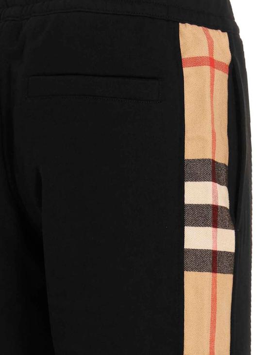 26FW 버버리 체크 트림 코튼 조깅 팬츠 8059066 BLACK - BURBERRY
