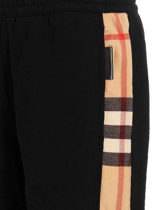 26FW 버버리 체크 트림 코튼 조깅 팬츠 8059066 BLACK - BURBERRY