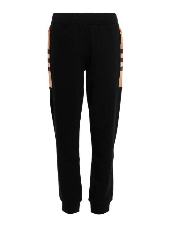 26FW 버버리 체크 트림 코튼 조깅 팬츠 8059066 BLACK