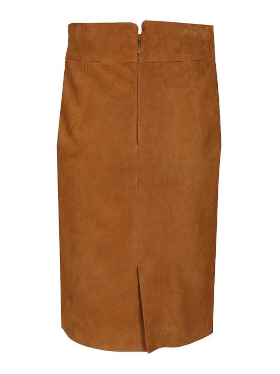  딸리아토레 미디 스커트 LEXACHE2501CUOIO Brown - TAGLIATORE