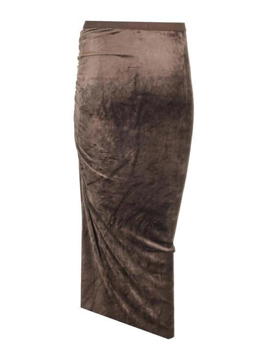  릭 오웬스 미디 스커트 LI02D5310VST184 Brown - RICK OWENS