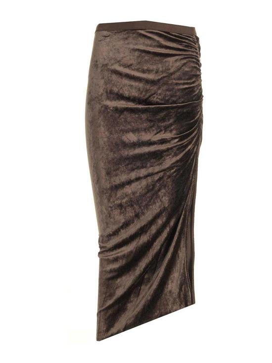  릭 오웬스 미디 스커트 LI02D5310VST184 Brown