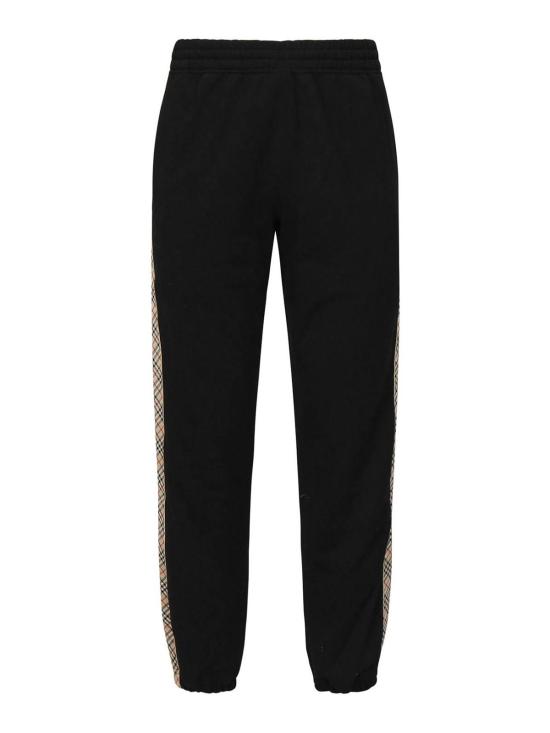  버버리 체크 트리밍 코튼 조깅 팬츠 8110791 Black