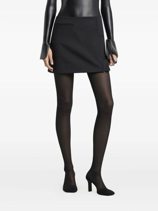 25FW 쿠레쥬 숏 스커트 425CJU316PL01709999 Black - COURREGES