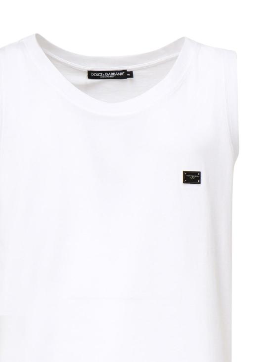  돌체앤가바나 민소매 티셔츠 G8QJ5TG7N7AW0800 White - DOLCE & GABBANA