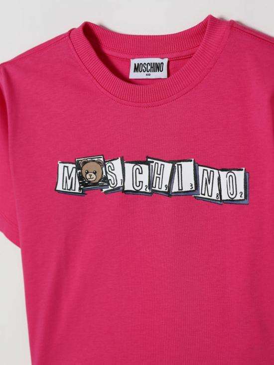25FW [키즈] 모스키노 티셔츠 HUM05FLAA20 50541 Pink - MOSCHINO