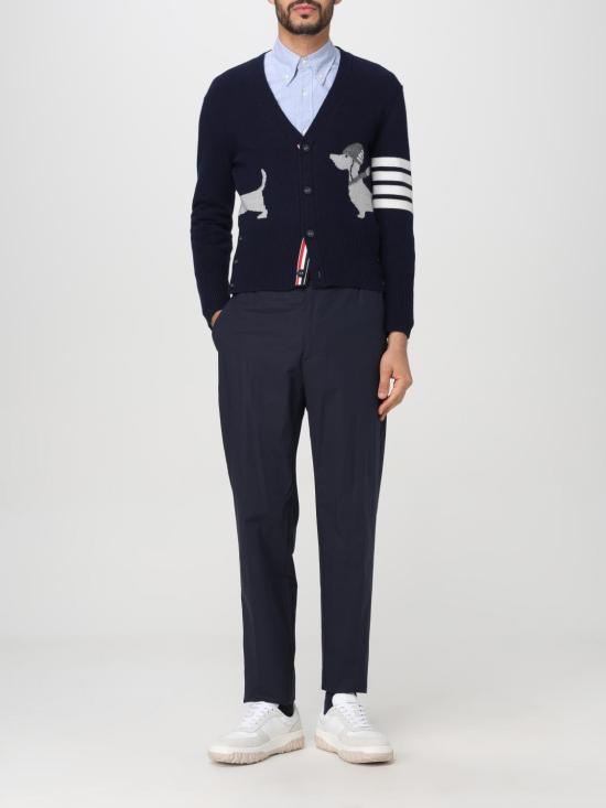 25FW 톰브라운 옥스포드 클래식 그로그랭 플래킷 셔츠  MWL010EF0313 480 Blue - THOM BROWNE