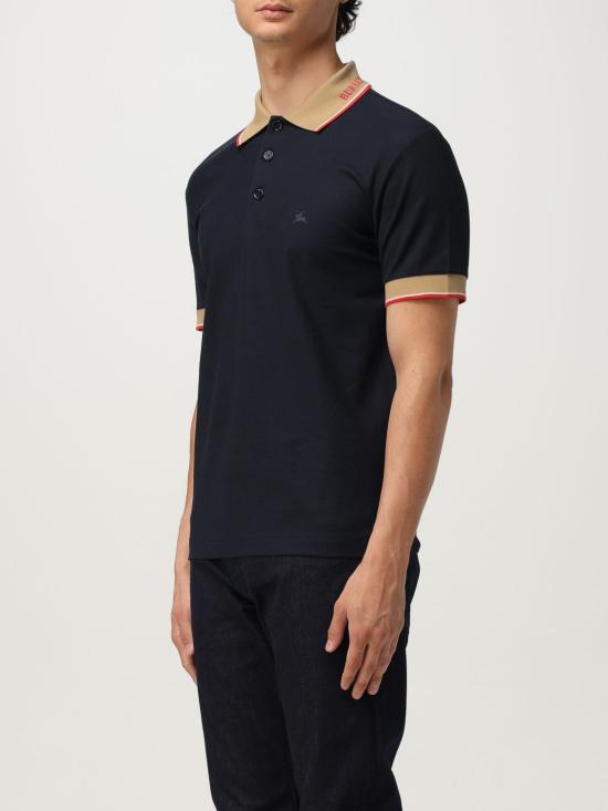 25FW 버버리 로고 칼라 코튼 폴로 셔츠  8110094 Blue - BURBERRY