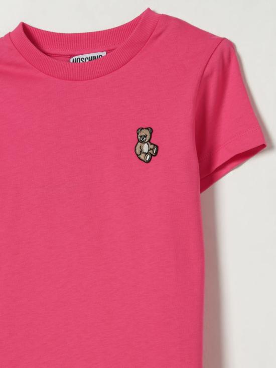 25FW [키즈] 모스키노 티셔츠 HRM058LAA10 50541 Raspberry - MOSCHINO