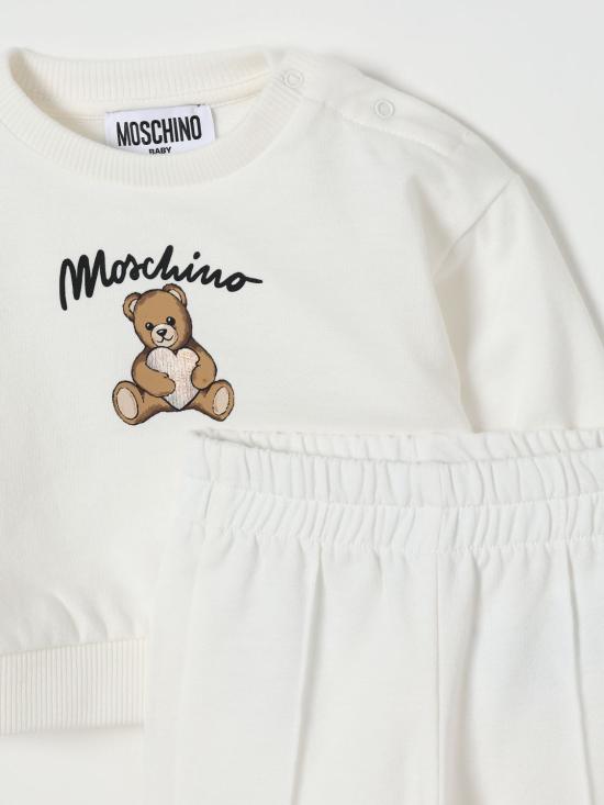 25FW [키즈] 모스키노 오버롤 MDK03DLCA40 10063 White - MOSCHINO