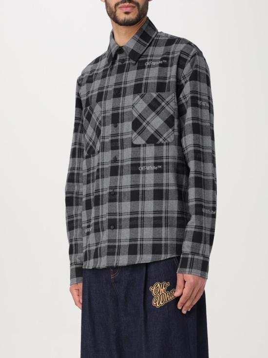 25FW 오프화이트 긴팔 셔츠 OMGE030C99FAB001 0800 Black - OFF WHITE