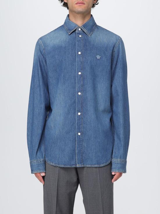 25FW 베르사체 긴팔 셔츠 10207011A15022 1D030 Blue