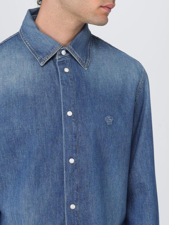 25FW 베르사체 긴팔 셔츠 10207011A15022 1D030 Blue - VERSACE