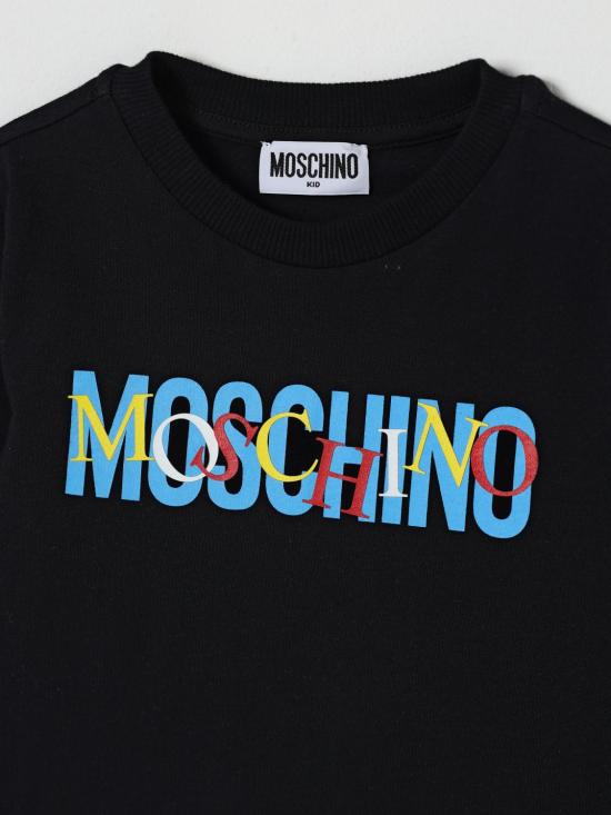25FW [키즈] 모스키노 티셔츠 HUO00YLAA10 60100 Black - MOSCHINO