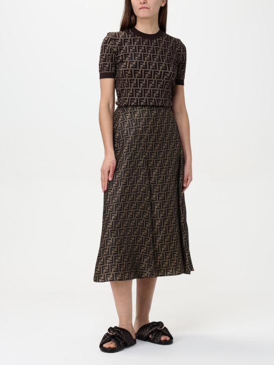 25FW 펜디 스커트 FQ7601A8G3 F1440 Mud - FENDI
