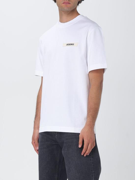 25FW 자크뮈스 그로그랭 로고 티셔츠 TSM00133AJ00226 100 White - JACQUEMUS