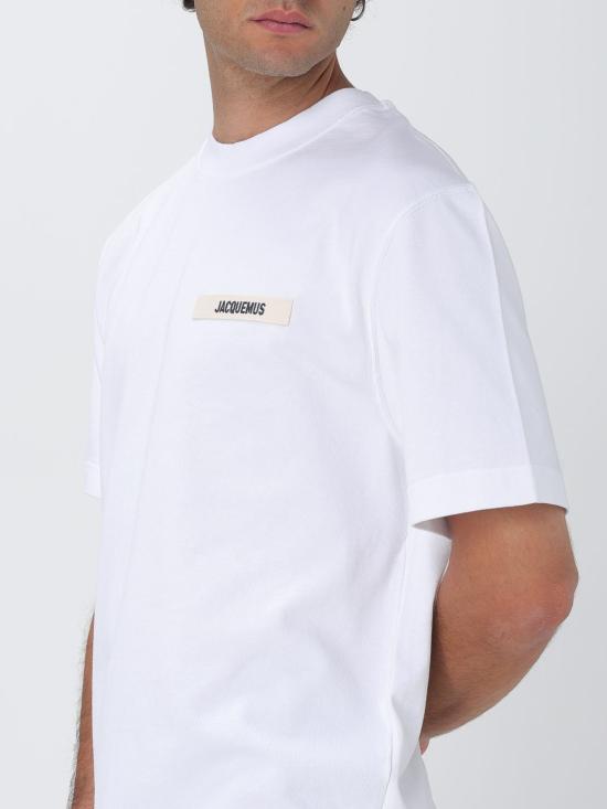 25FW 자크뮈스 그로그랭 로고 티셔츠 TSM00133AJ00226 100 White - JACQUEMUS