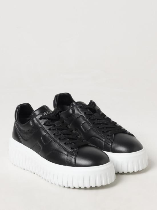 25FW 호간 H-스트라이프 스니커즈 HXW6450FC60LE B999 Black - HOGAN