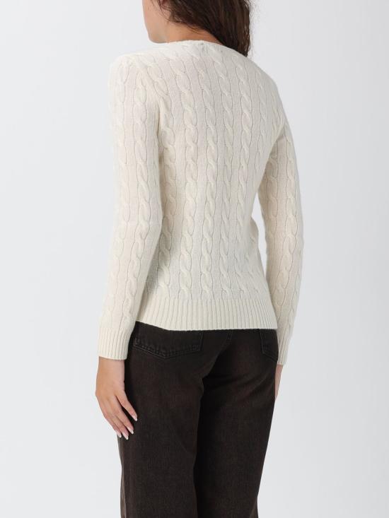 25FW 폴로 랄프로렌 폴로 자수 케이블 니트 스웨터 211971865 001 White - POLO RALPH LAUREN